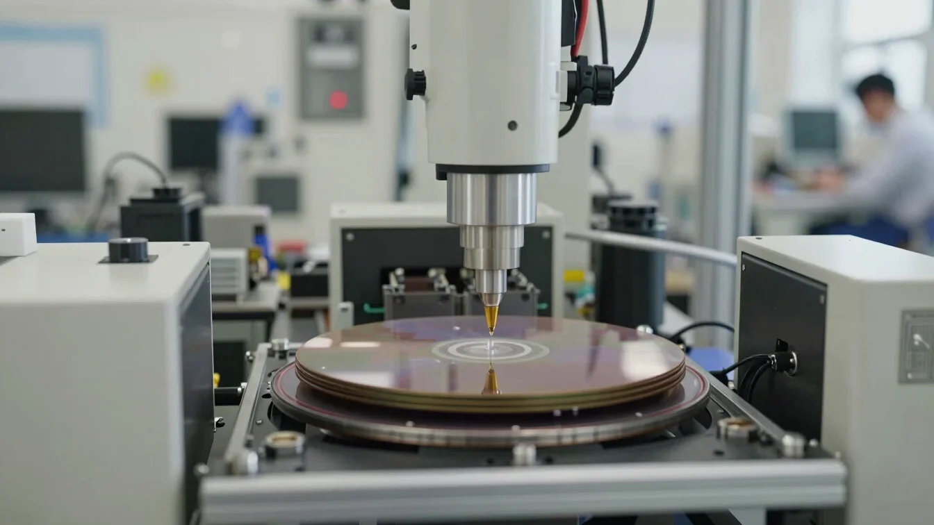 Editorial documentary photograph of a semiconductor production li
